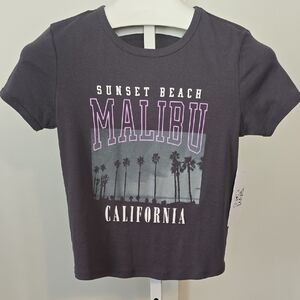 Sunset Beach Graphic Tee - Dark Gray